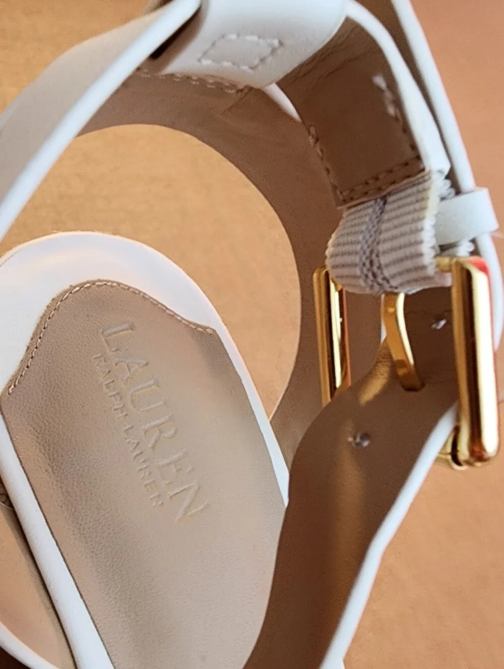 Lauren Ralph Lauren Hilarie Ankle-Strap Espadrille Platform Wedge Sandal Sz 8